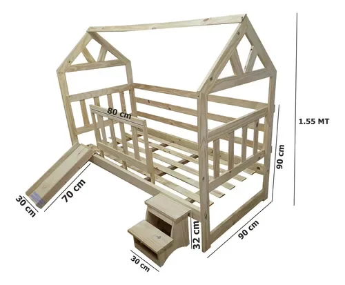 Cama Casita Montessori Tobogan Alemã