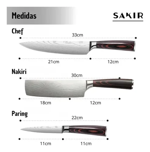 Set 3 Cuchillos Sakir