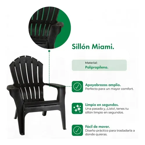 Sillón Miami X3 Negro